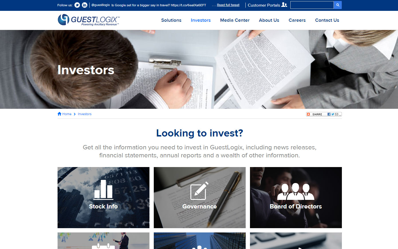 Screenshot of Guestlogix website
