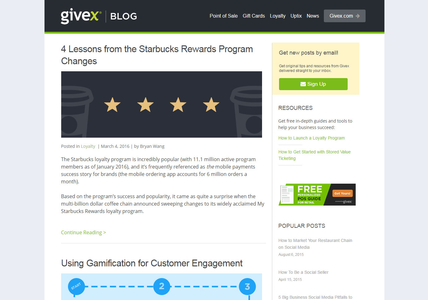Screenshot of Givex Blog